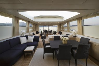 Italy, Sardinia, 35 meters luxury yacht, dinette clipart