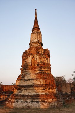 Tayland, ayutthaya, kentin antik tapınak kalıntıları