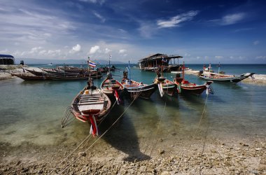 Tayland, koh phangan (Samui Adası), yerel balıkçı tekneleri