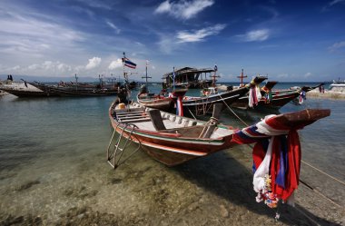 Tayland, koh phangan (Samui Adası), yerel balıkçı tekneleri