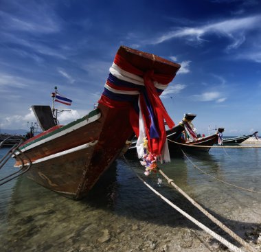 Tayland, koh phangan (Samui Adası), yerel balıkçı tekneleri