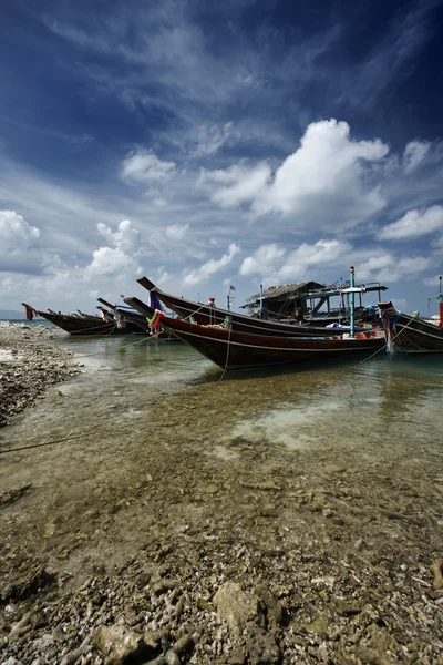 Thaïlande, Koh Phangan, bateaux de pêche locaux en bois — Photo