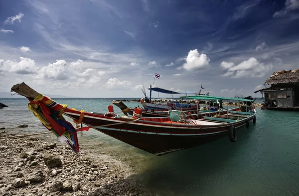 Tailândia, Koh Phangan, barcos de pesca de madeira locais — Fotografia de Stock