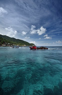 Tayland, koh nangyuan (nangyuan ada), yerel tekneleri ve ada Sahili