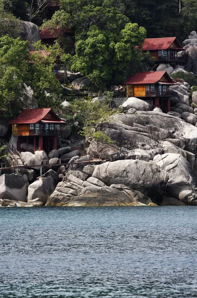 stock image Thailand, Koh Nangyuan (Nangyuan Island), view of a resort on the rocks of the island