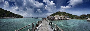 Tayland, koh nangyuan (nangyuan ada), adanın panoramik görünüm