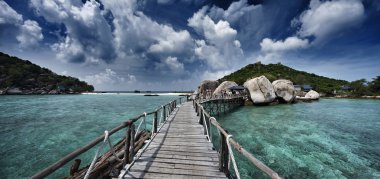 Tayland, koh nangyuan (nangyuan ada), adanın panoramik görünüm