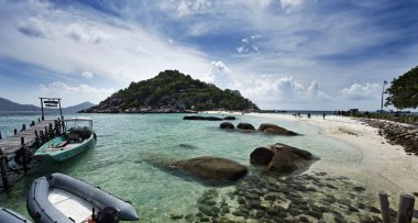Tayland, koh nangyuan (nangyuan ada), adanın panoramik görünüm