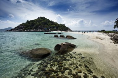 Tayland, koh nangyuan (nangyuan ada), adanın panoramik görünüm