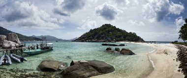 Tayland, koh nangyuan (nangyuan ada), adanın panoramik görünüm