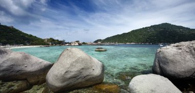 Tayland, koh nangyuan (nangyuan ada), adanın panoramik görünüm