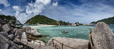 Tayland, koh nangyuan (nangyuan ada), adanın panoramik görünüm