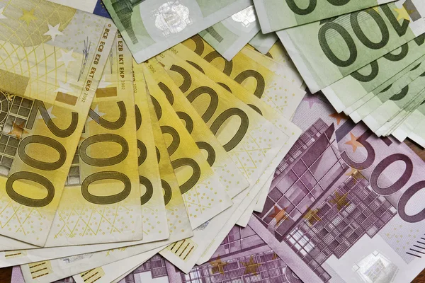 Euro bankovky, peníze — Stock fotografie
