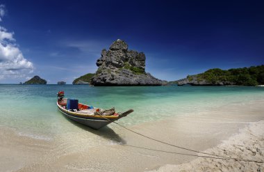 Tayland, mu koh angthong ulusal deniz parkı, yerel balıkçı teknesi