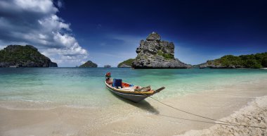 Tayland, mu koh angthong ulusal deniz parkı, yerel balıkçı teknesi