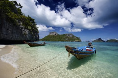 Tayland, mu koh angthong ulusal deniz parkı, yerel balıkçı tekneleri