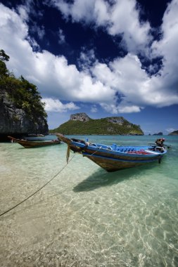 Tayland, mu koh angthong ulusal deniz parkı, yerel balıkçı tekneleri