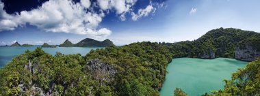 Tayland, mu koh angthong ulusal deniz parkı, talay nai lagün, panoramik görünüm