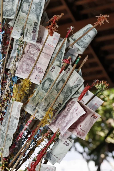 stock image Thailand, Bangkok, local money (bahts) donated in a Buddhist temple