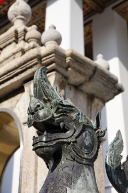 Buddha Tapınağı, taş ejderha heykeli döşeme Tayland, bangkok, pranon wat pho