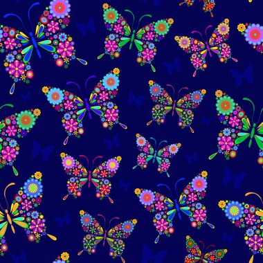 Seamless butterflies pattern clipart