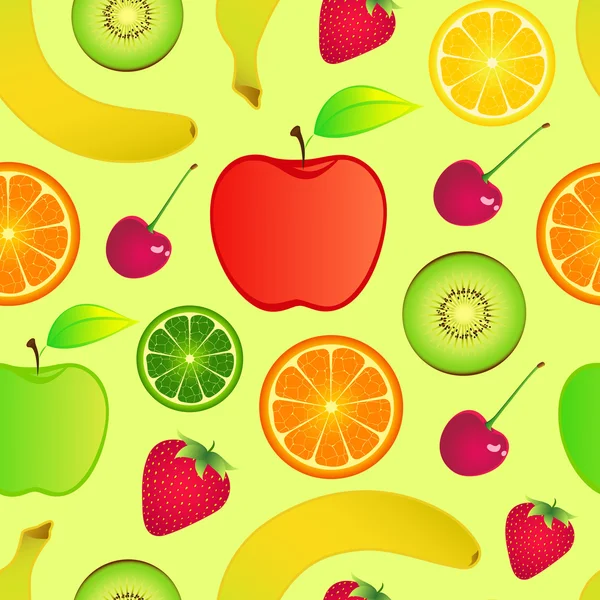 Nahtlose Früchte Hintergrund — Stockvektor