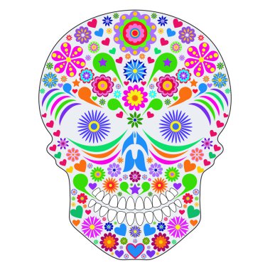 Abstract skull isolated on white background. clipart