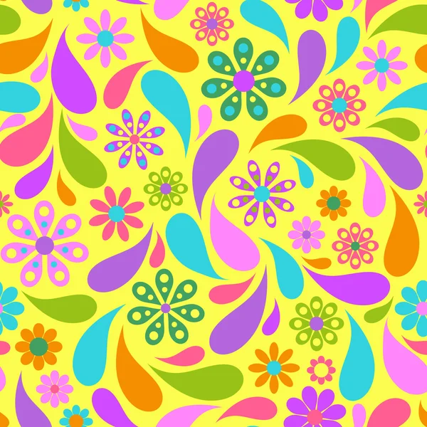 Färgstark blomma på gul bakgrund. — Stock vektor