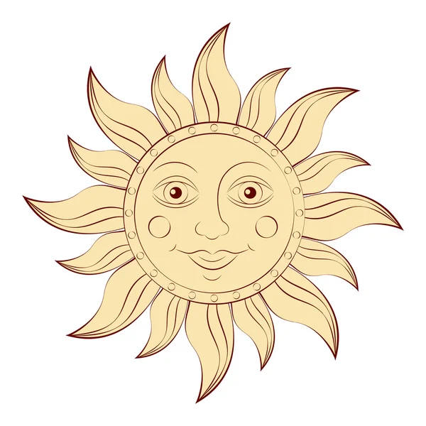 白い背景の上の太陽 — ストックベクタ