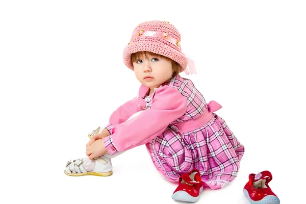 Beauty baby with bonnet — Stock Photo, Image