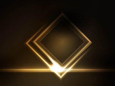 Golden glowing frame for your text clipart