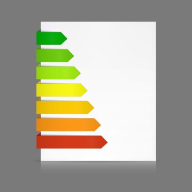 Set of colorful paper tags as for energy consumption levels clipart