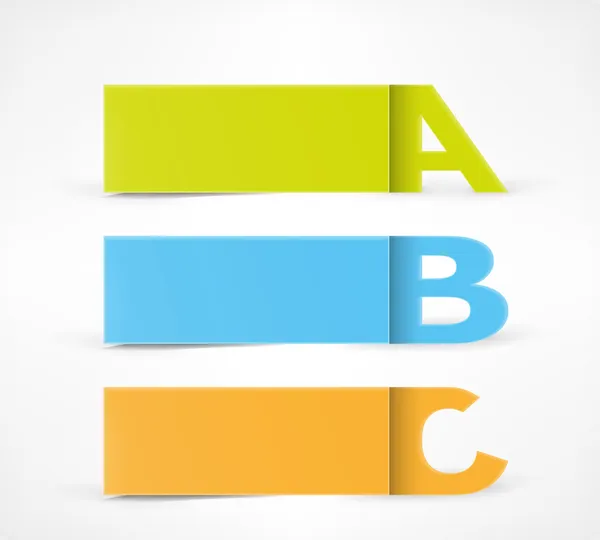 3 Option banners: A, B, C — Stock Vector