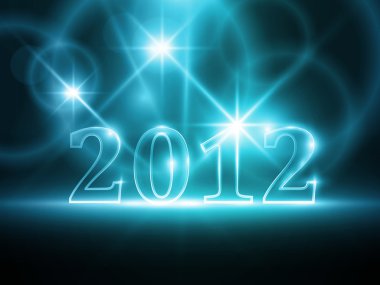Abstract blue year 2012 background clipart