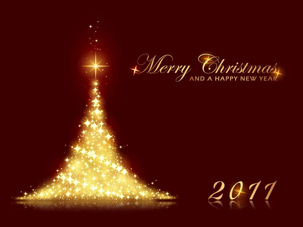 お祭りの光っているクリスマス ツリーの背景 — ストックベクタ