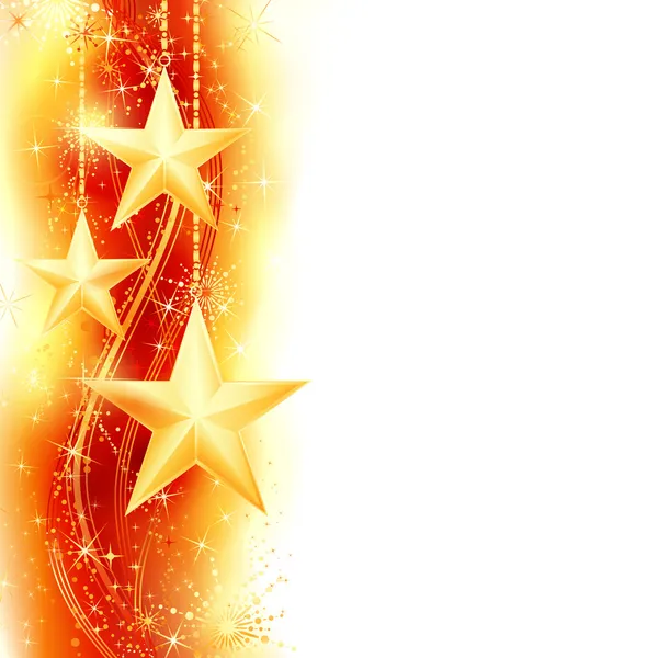 Rode gouden sterren rand — Stockvector
