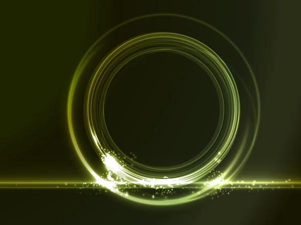 Placeholder rond avec des effets de lumière verte — Image vectorielle