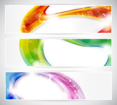 Abstract colorful vecter header set clipart