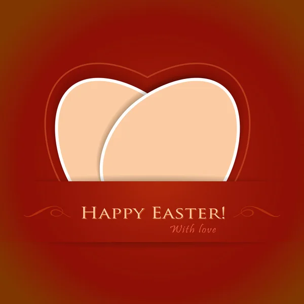 Rouge beige Joyeux fond de Pâques — Image vectorielle