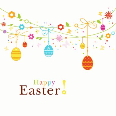 Colorful Happy Easter border clipart