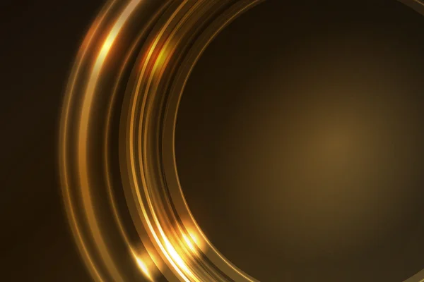 Cadre lumineux doré de segments ronds — Image vectorielle