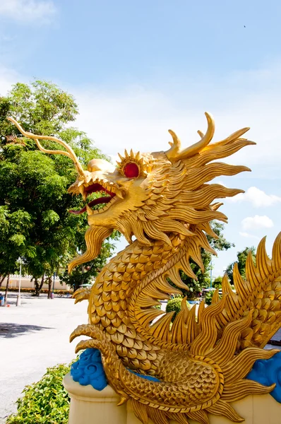 The dragon golden stucco — Stock Photo, Image