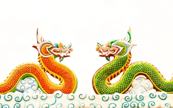 Зеленый дракон и Красный дракон — стоковое фото