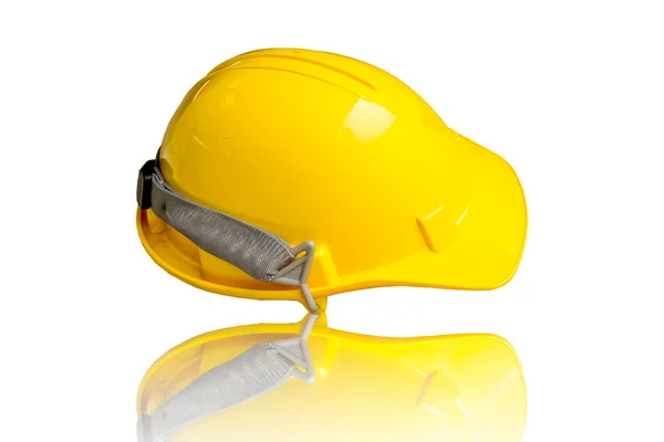 Yellow helmet. The background is white — Stock Photo, Image