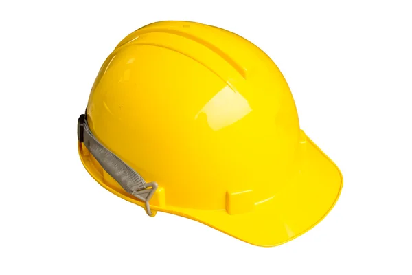 黄色头盔。背景是白色的 — 图库照片