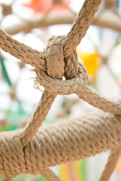 Gray ropes tied together — Stock Photo, Image
