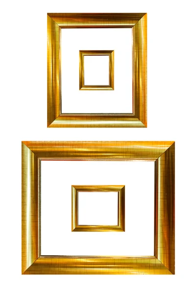 Puse una foto de marco de madera dorada — Foto de Stock