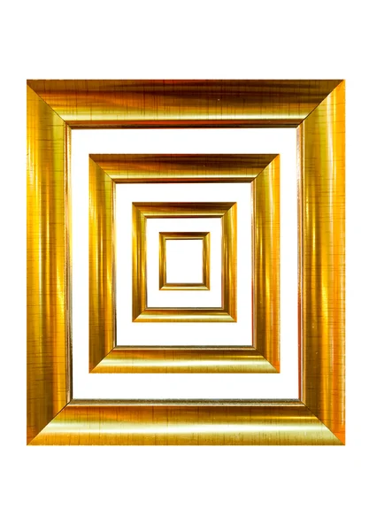 Eu coloquei uma foto de quadro de madeira dourada — Fotografia de Stock