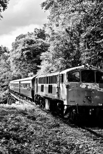La vieja línea de ferrocarril que es blanco y negro —  Fotos de Stock