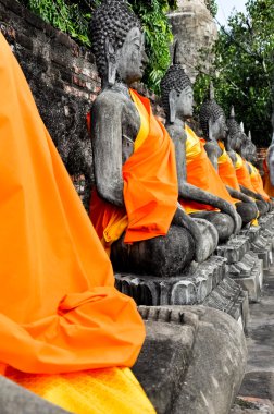 Antik Resim Buda heykeli ayutthaya, Tayland